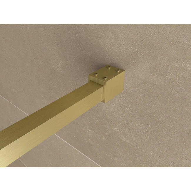 Inloopdouche 120 x 200 x 8 mm nano helder glas - Geborsteld Messing / Goud