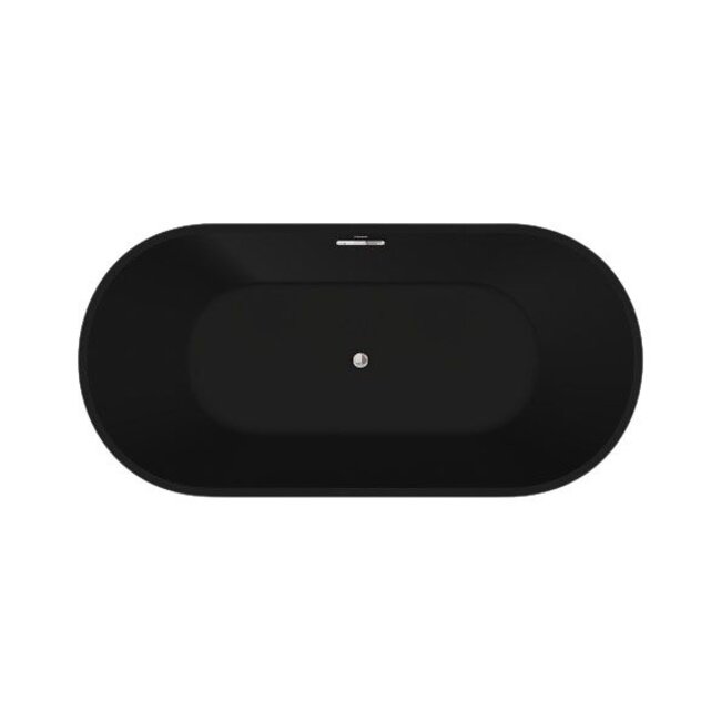Vrijstaand Bad in Solid Surface - 167-170x70x52cm - Mat Zwart