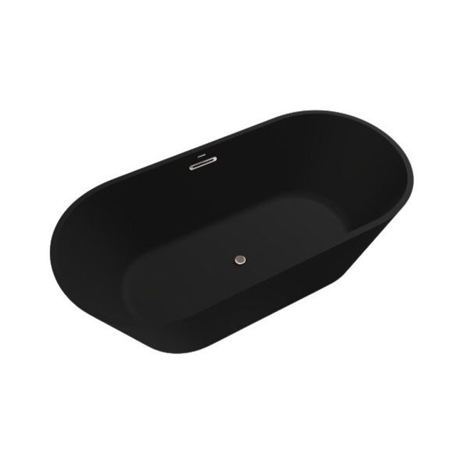 Vrijstaand Bad in Solid Surface - 167-170x70x52cm - Mat Zwart