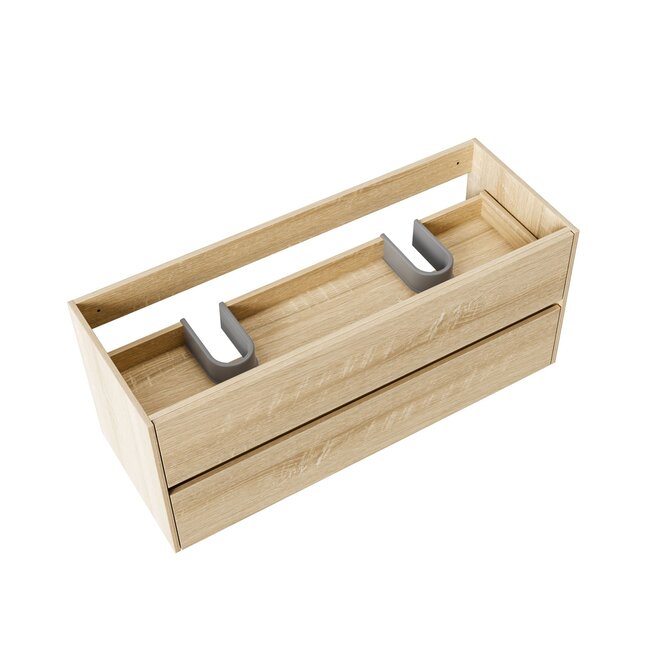 Aloni Hayat badkamermeubel 120 cm eiken met dubbele wastafel