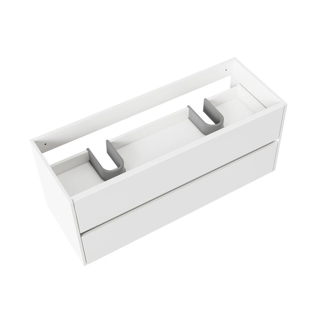 Aloni Hayat badkamermeubel 120 cm glans wit met dubbele wastafel