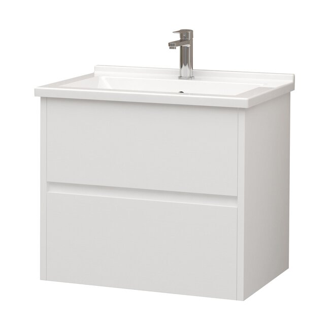 Aloni Hayat badkamermeubel 60 cm glans wit met wastafel
