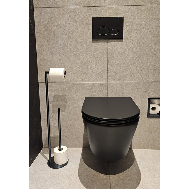 Toiletrolhouder met reserverolhouder vrijstaand - Gunmetal