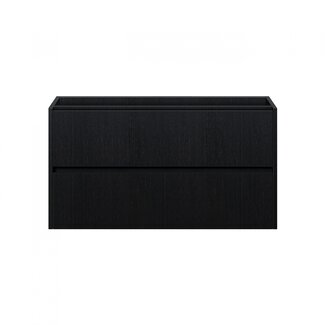 Onderkast Praag - 80 cm - Zwart met houtnerf