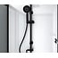 Complete douchecabine 90 x 90 x 225 cm met omkeerbare draaideur, rookglas met mat zwart profiel