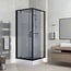 Complete douchecabine 90 x 90 x 225 cm met omkeerbare draaideur, rookglas met mat zwart profiel