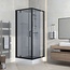 Complete douchecabine met draaideur - omkeerbaar - Mat zwart rookglas - 90x90x225cm