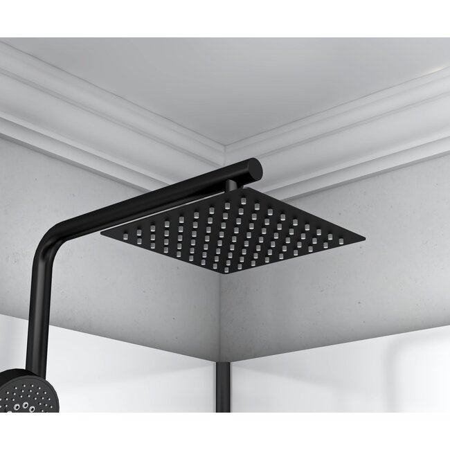 Complete douchecabine met draaideur - omkeerbaar - Mat zwart rookglas - 120x90x225cm