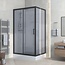 Complete douchecabine 120 x 90 x 225 cm met omkeerbare draaideur, rookglas met mat zwart profiel