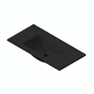 Keramische Wastafel Parijs zonder Kraangat - 80 cm - Mat Zwart
