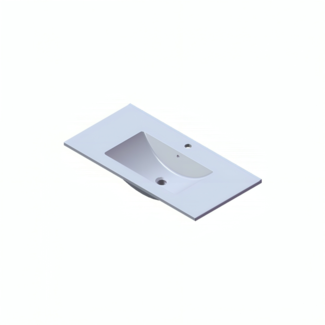 Keramische Wastafel Parijs met Kraangat - 80 cm - Mat Wit