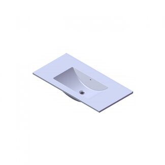 Keramische Wastafel Parijs zonder Kraangat - 80 cm - Mat Wit