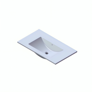 Keramische Wastafel Parijs zonder Kraangat - 80 cm - Glans Wit