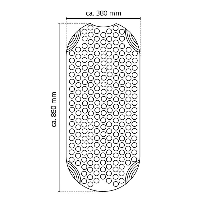 Douchemat Antislip - 38 x 89 cm - Wit