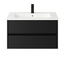 Badkamermeubel Praag met Glans Witte Wastafel - 60 cm - Mat Zwart