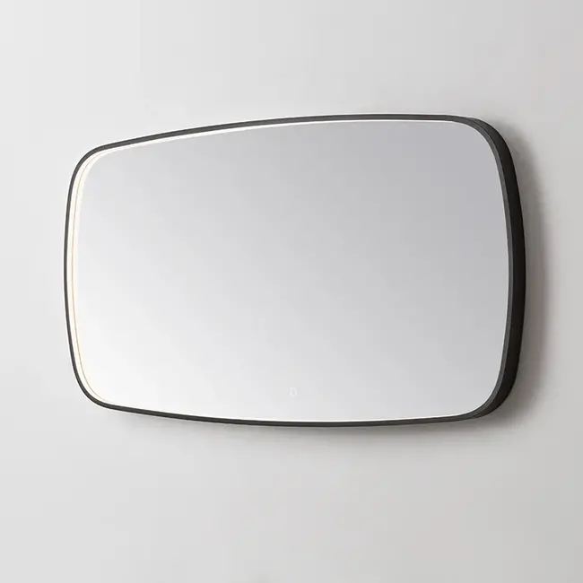 Spiegel met LED Verlichting (3 Kleuren & Dimbaar) en Verwarming - 120 cm Mat Zwart