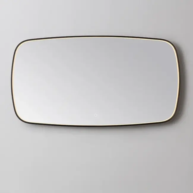 Spiegel met LED Verlichting (3 Kleuren & Dimbaar) en Verwarming - 120 cm Mat Zwart