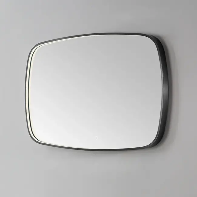 Spiegel met LED Verlichting (3 Kleuren & Dimbaar) en Verwarming - 100 cm Gunmetal