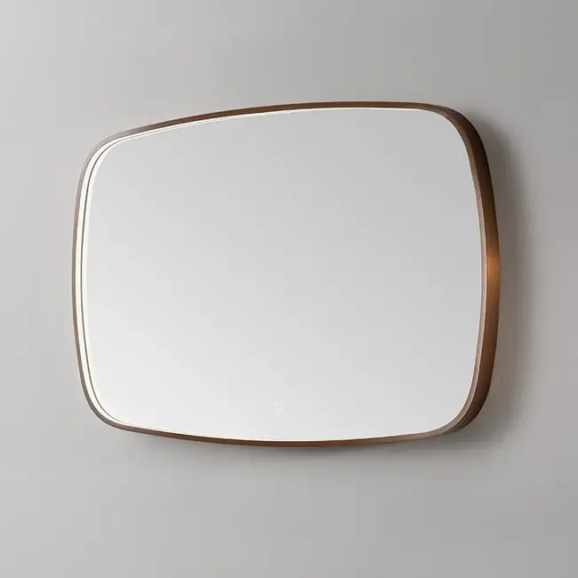 Spiegel met LED Verlichting (3 Kleuren & Dimbaar) en Verwarming - 100 cm Brons