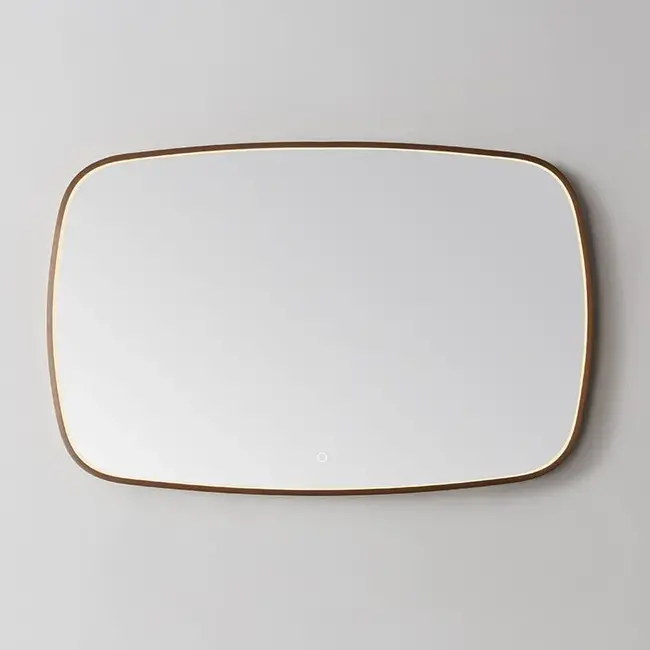 Spiegel met LED Verlichting (3 Kleuren & Dimbaar) en Verwarming - 120 cm Brons