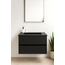 Badkamermeubel Liverpool met Mat Zwarte Wastafel zonder Kraangat - 60 cm - Mat Zwart