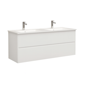 Aloni Hayat badkamermeubel 120 cm glans wit met dubbele wastafel