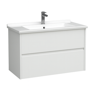 Badkamermeubel Hayat met Wastafel - 80 cm - Hoogglans Wit