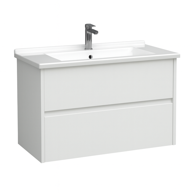 Badkamermeubel Hayat met Wastafel - 80 cm - Hoogglans Wit