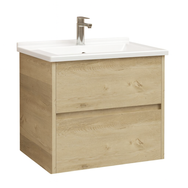 Badkamermeubel Hayat met Wastafel - 60 cm - Eiken