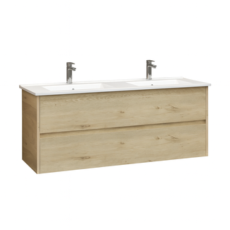 Aloni Hayat badkamermeubel 120 cm eiken met dubbele wastafel