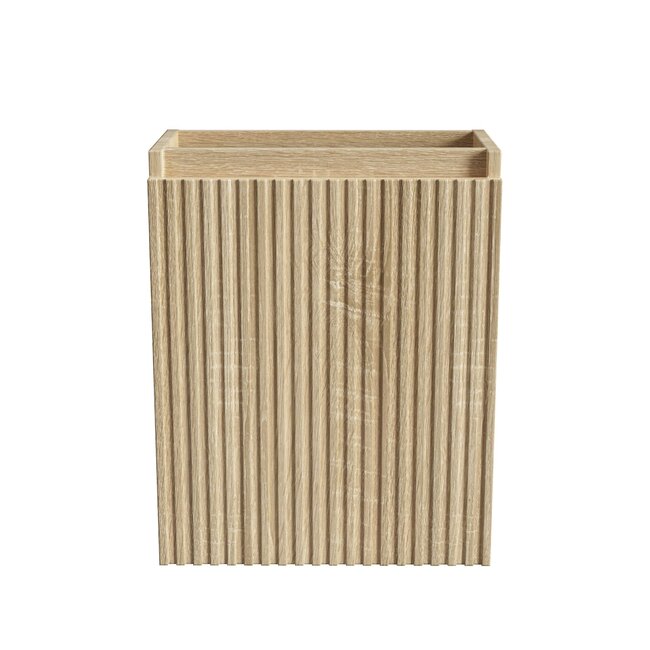 Toiletmeubel met omkeerbaar Zwarte Wastafel - 40 x 50 x 22,3 cm - Licht Eiken