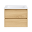 Fabriecio Liverpool badkamermeubel 60 cm natural oak met mat witte wastafel zonder kraangat
