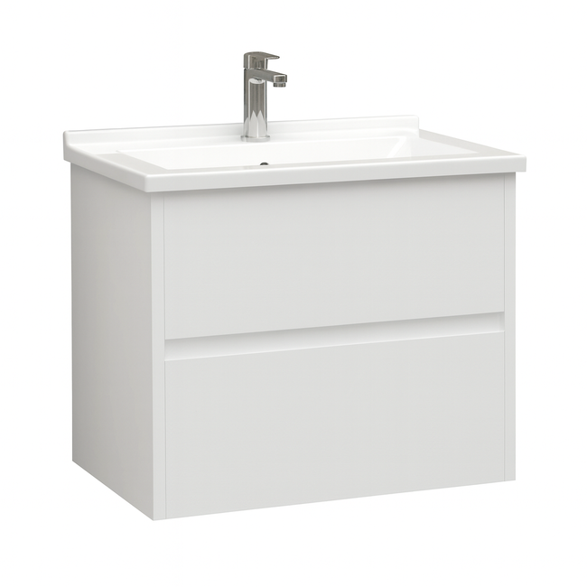 Badkamermeubel Hayat met Wastafel - 60 cm - Hoogglans Wit