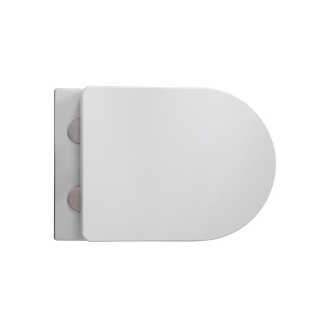 Hangtoilet Geribbeld met Soft-close Zitting - 36,5 x 52 x 34,6 cm - Glans wit