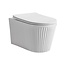 Hangtoilet Geribbeld met Soft-close Zitting - 36,5 x 52 x 34,6 cm - Glans wit
