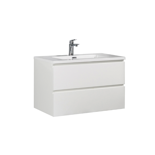 Badkamermeubel met Wastafel - 80 cm - Hoogglans Wit