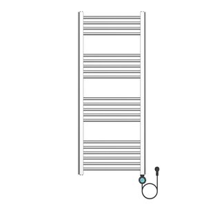 Elektrische Handdoekdroger - Smart Wifi - aansluiting rechts - 700w- 1200x500mm - Geborsteld RVS