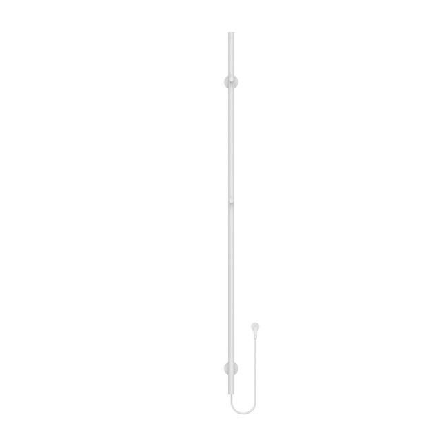 Elektrische staafhanddoekdroger - Enkel- met digitale programmeerbare thermostaat - 60w Ø2,5CM - 150x16.3x12.7cm - Glanzend Wit