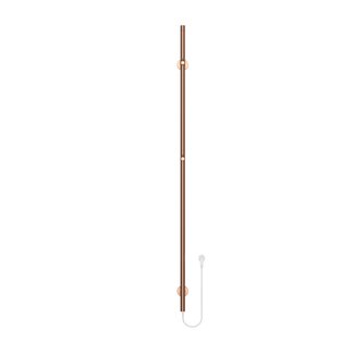 Elektrische staafhanddoekdroger - Enkel- met digitale programmeerbare thermostaat - 60w Ø2,5CM - 150x16.3x12.7cm - Geborsteld Koper