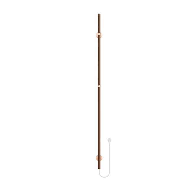 Elektrische staafhanddoekdroger - Enkel- met digitale programmeerbare thermostaat - 60w Ø2,5CM - 150x16.3x12.7cm - Geborsteld Koper