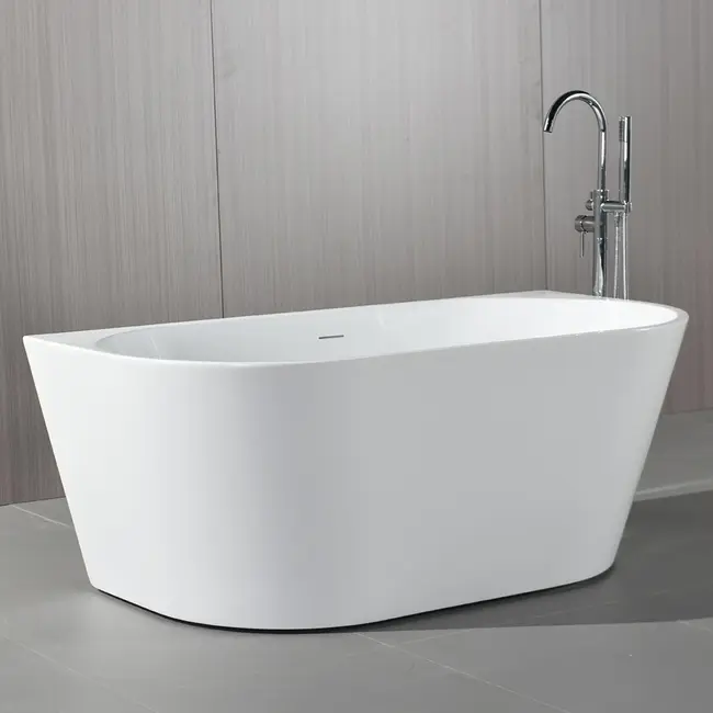 Halfvrijstaand Bad Göteborg - 170x75cm - Mat Wit - Positie Midden