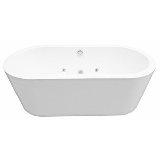 Wiesbaden Vrijstaand whirlpoolbad Libero 170 x 80 cm glans wit
