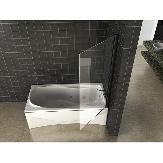 Wiesbaden Badwand Orbit draaibaar 80 x 150 cm mat zwart