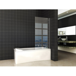 Wiesbaden Badwand Orbit draaibaar 80 x 150 cm mat zwart