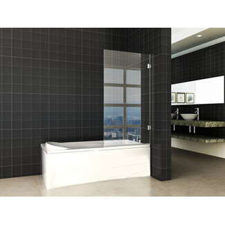 Wiesbaden Badwand Less draaibaar 80 x 150 cm chroom