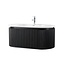 Wastafelmeubel 100 cm – Zwart Eiken met Mat Witte Wastafel