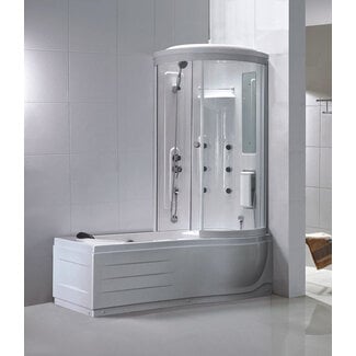 Bad-Douchecombinatie Rechts 170x85 cm – Veiligheidsglas met Jets en Hoofddouche