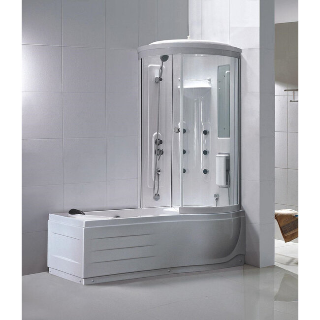 Bad-Douchecombinatie Rechts 170x85 cm – Veiligheidsglas met Jets en Hoofddouche