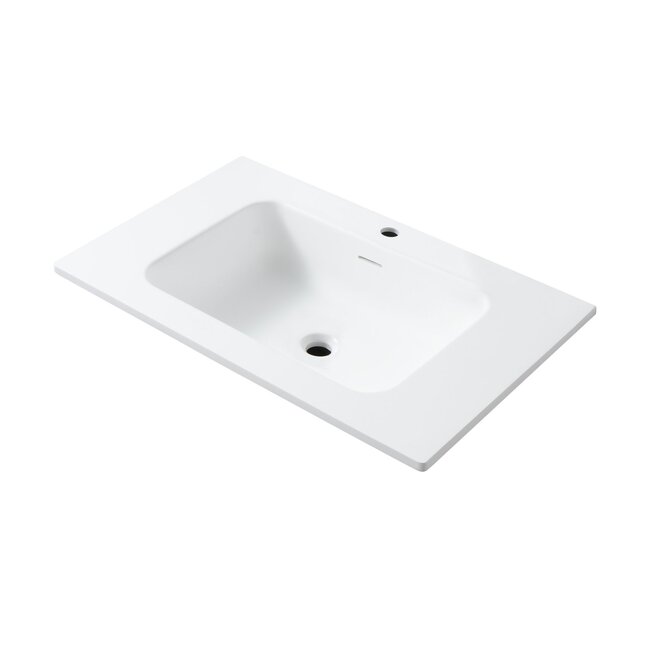 Aloni Mimoza badkamermeubel 80 cm licht eiken met mat witte wastafel