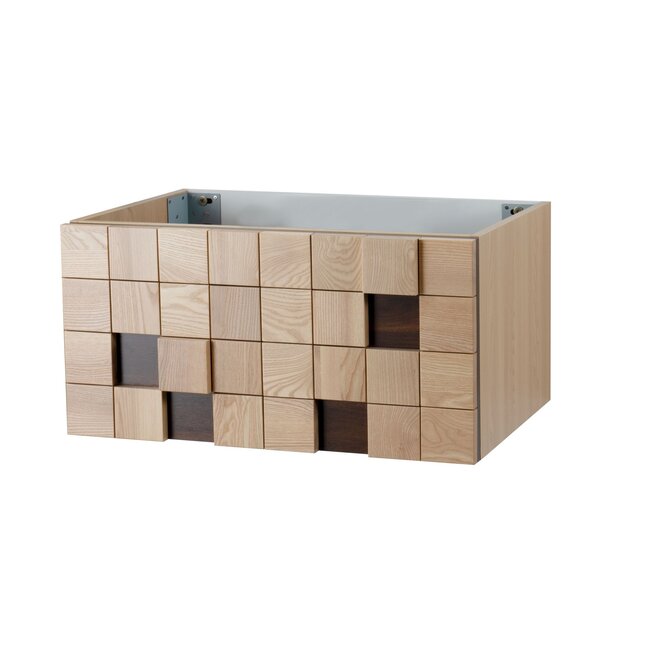 Aloni Mimoza badkamermeubel 80 cm licht eiken met mat witte wastafel